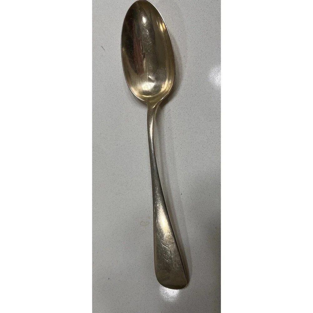 Antique Palmer & Bachelders Coin Silver Large Spoon Boston ~ 7” ~ 40G